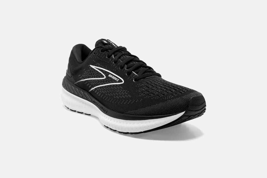 Brooks Glycerin GTS 19 Road Running Shoes Mens - Black/White - HAURC-5014